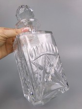 Vintage Edinburgh Crystal Decanter. Square. Cut Glass. Top Quality Signed. 9.75"