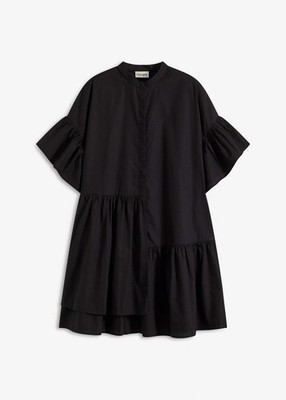 Neu Kleid aus reiner Bio-Baumwolle Gr. 44 Schwarz Damen Tunikakleid Kurzarmkleid