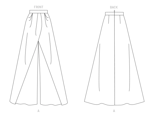 Pantalón elefante pierna ancha Vogue 1702 talla 6-22 falda palazzo patrón superpuesto con falda Foto 2 de 3