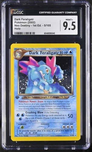 2002 Pokemon TCG 1st Edition Neo Destiny Dark Feraligatr #5/105 CGC 9.5 Mint+