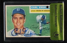 BAS 1956 Topps Carl Erskine #233 Authentic Auto ow6