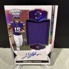 DALLAS TURNER RPA 2024 Panini Certified Freshman Fabric Rookie Patch Auto /399
