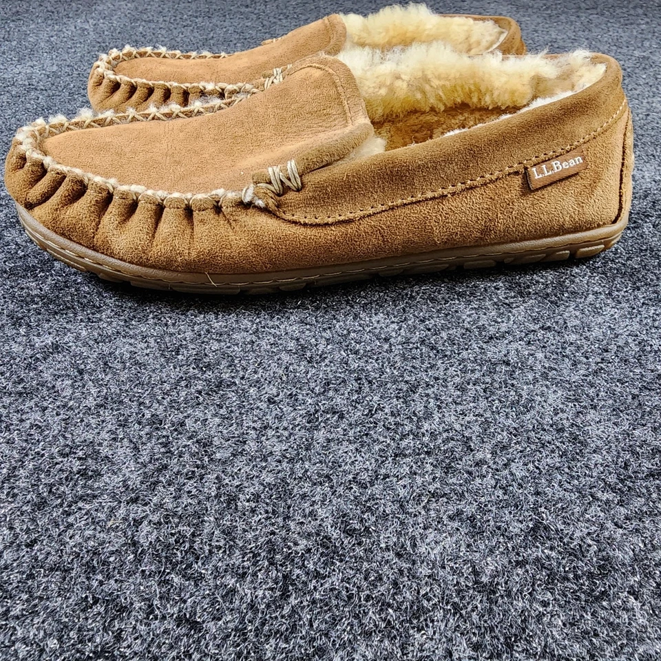 Zapatillas de mocasín LL Bean para mujer Wicked Good gamuza forradas de piel de oveja talla 6 Foto 2 de 4