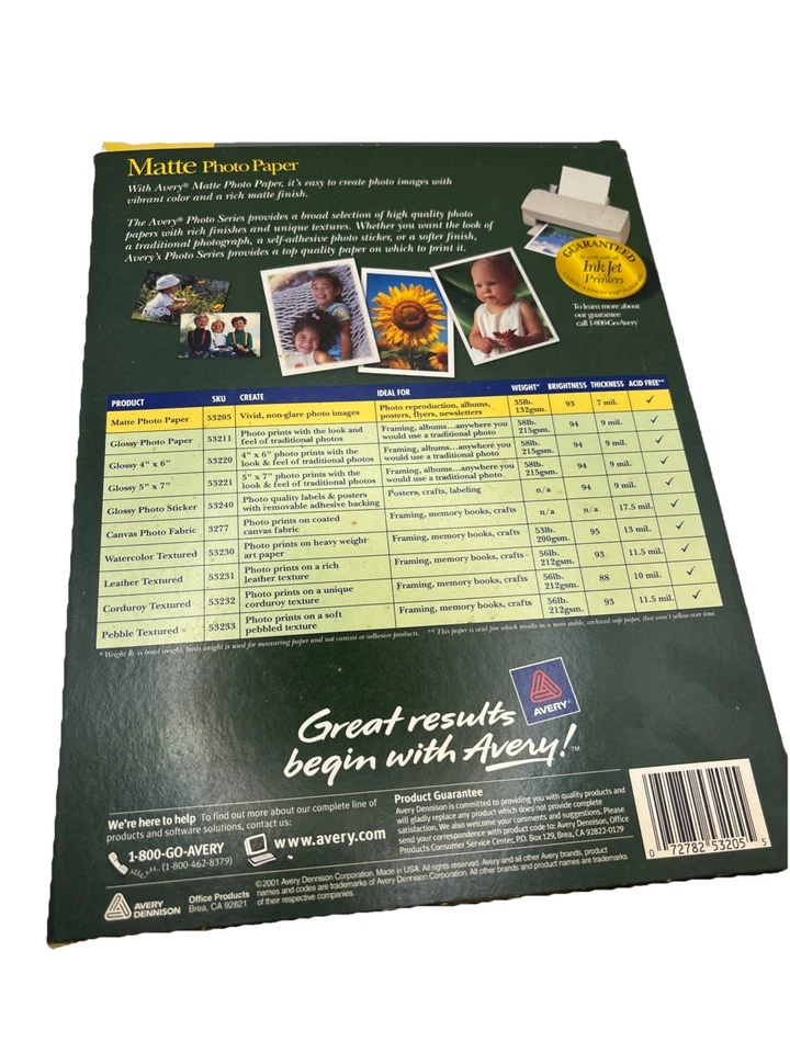 Vintage Avery Photo Series Matte Photo Paper 8.5 X 11” 42 Sheets Open Box - Image 3 of 4