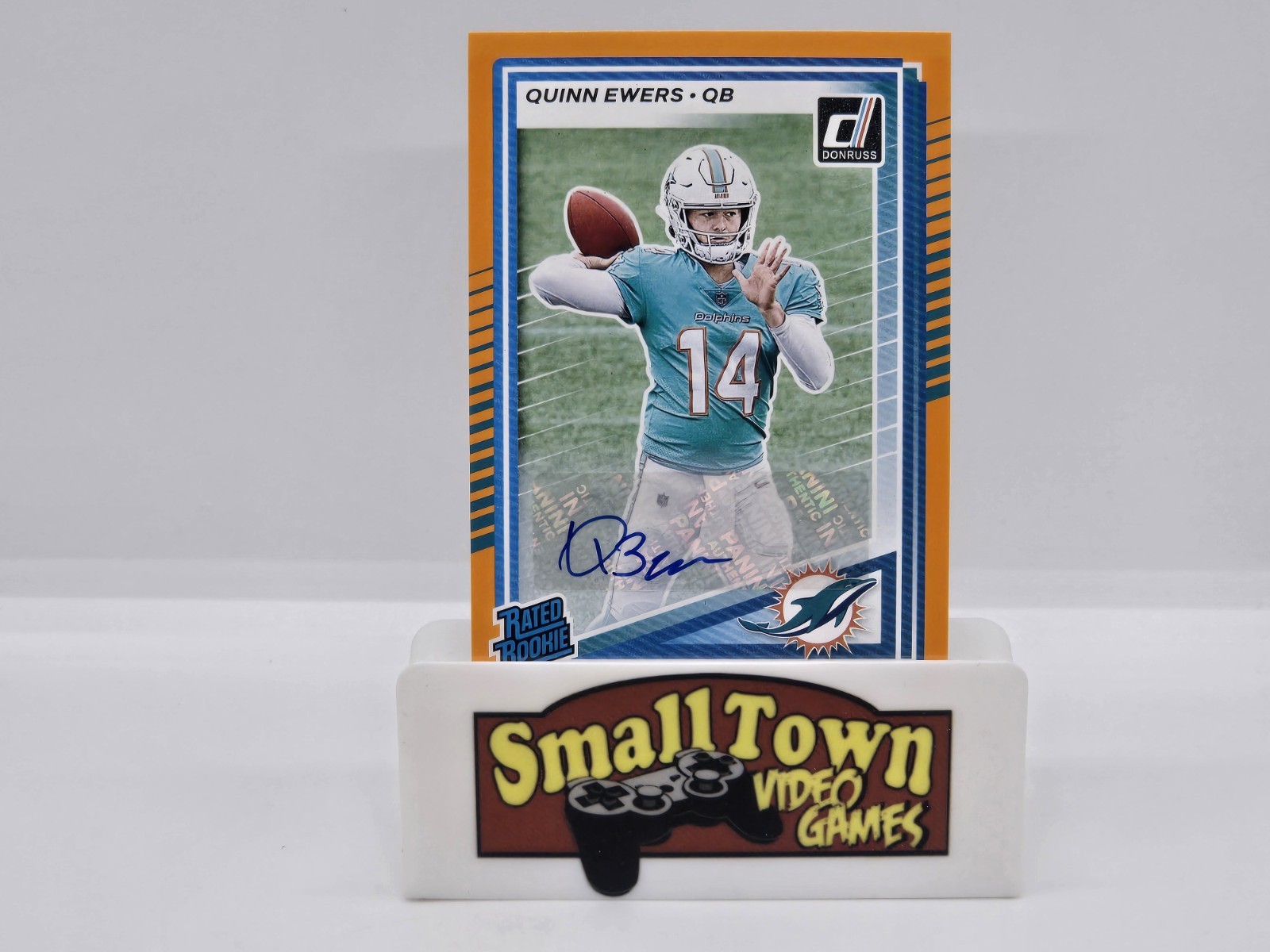 2025 Panini Donruss Quinn Ewers RC Auto Rated Rookie Orange Dolphins