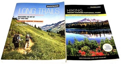 2 Hiking Books Long Trails Liz Thomas + Mount Rainier National Park Falcon PB