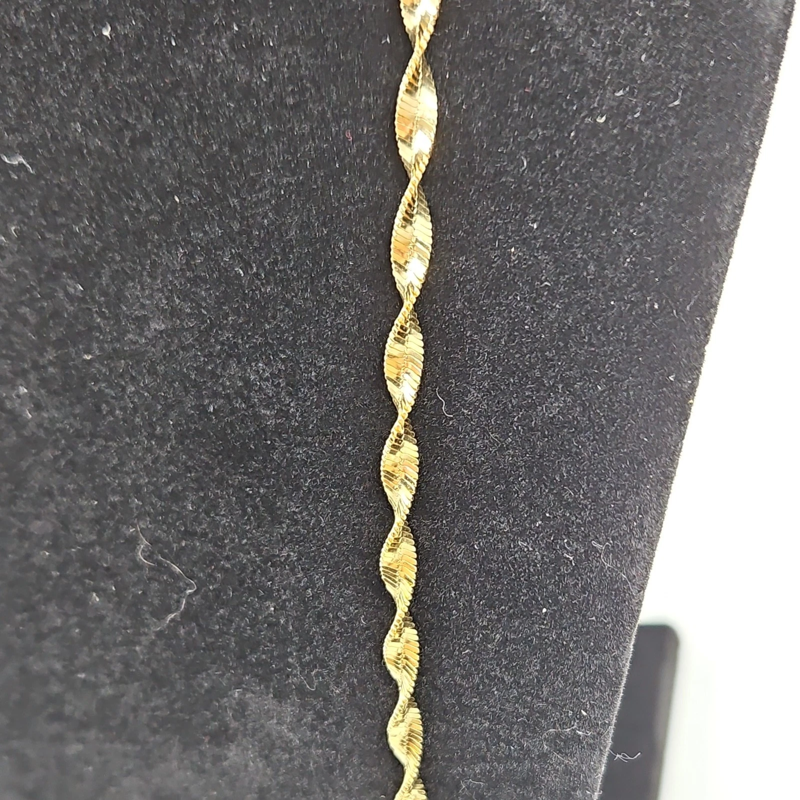 Bellezza Gold Vermeil 925 Silver Twisted Rope Chain Necklace Made in Italy - product detail image 6