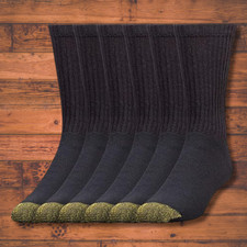Men's 656s Cotton Crew Athletic Socks, Multipairs, Black 6-Pairs ,