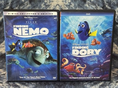 Finding Nemo & Finding Dory ~ DVD Disney Pixar Set Ellen Degeneres Albert Brooks