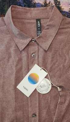 New VUORI Short Sleeve Bridge Button Down Shirt Zion Rose Water Lily Sz XL