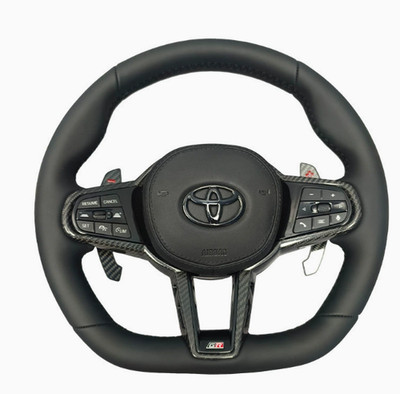 Toyota Supra Leather  Steering Wheel Carbon Paddles