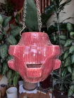 Vintage McCoy Art Pottery Maroon Strawberry Pot Hanging Basket Hen Chick Planter