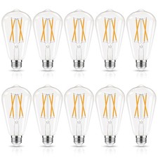 Edison Bulbs Dimmable, E26 Bulb 60 watt Equivalent, Soft White 2700K, ST58 Vi...