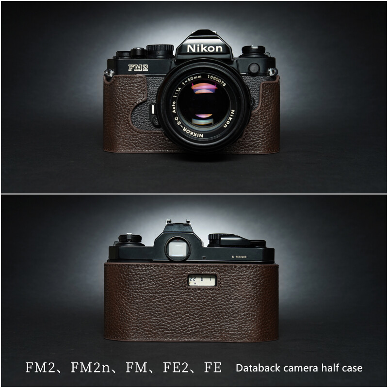 NIKON FM2 レザーケース　Funper Leather Half Case For Nikon Databack FM2 FM FE2 Camera Cover