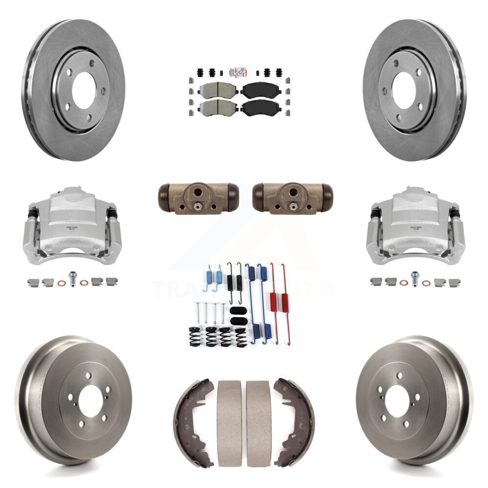 Front Rear Brake Caliper Rotor Drum Semi-Metallic Pad Shoe Cylinder Kit for Town Vehicles
