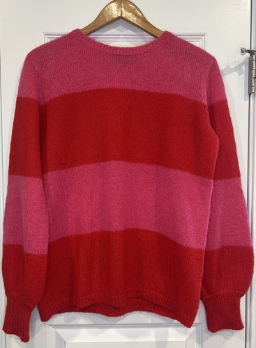 WYSE London Jumper Sweater Pink And Red Stripe Size M/L Mohair  - Bild 1 von 10