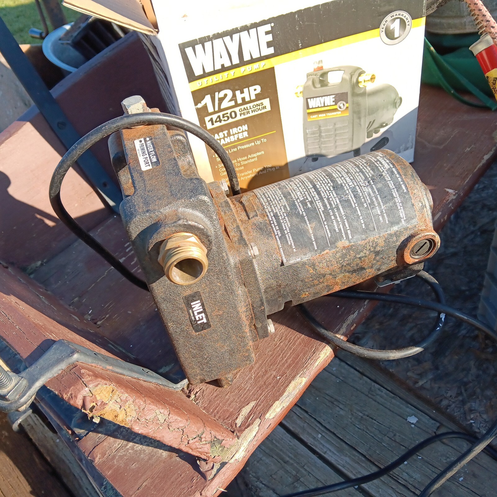 Wayne Pump PC455832 1/2 HP Portable CastIron Transfer Pump eBay