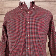 LAUREN RALPH LAUREN RED PLAID BUTTON DOWN DRESS SHIRT MENS 16 32/33