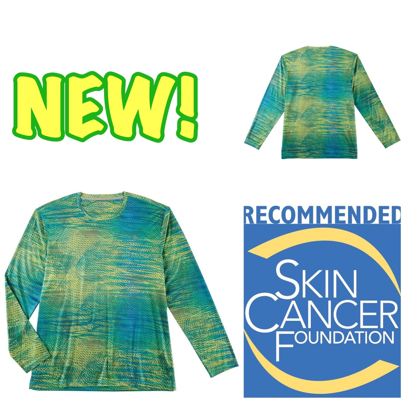 NEW Reel Legends UPF 40 LS Performance Shirt Tee DORADO BLUE GREEN MEDIUM MS $42