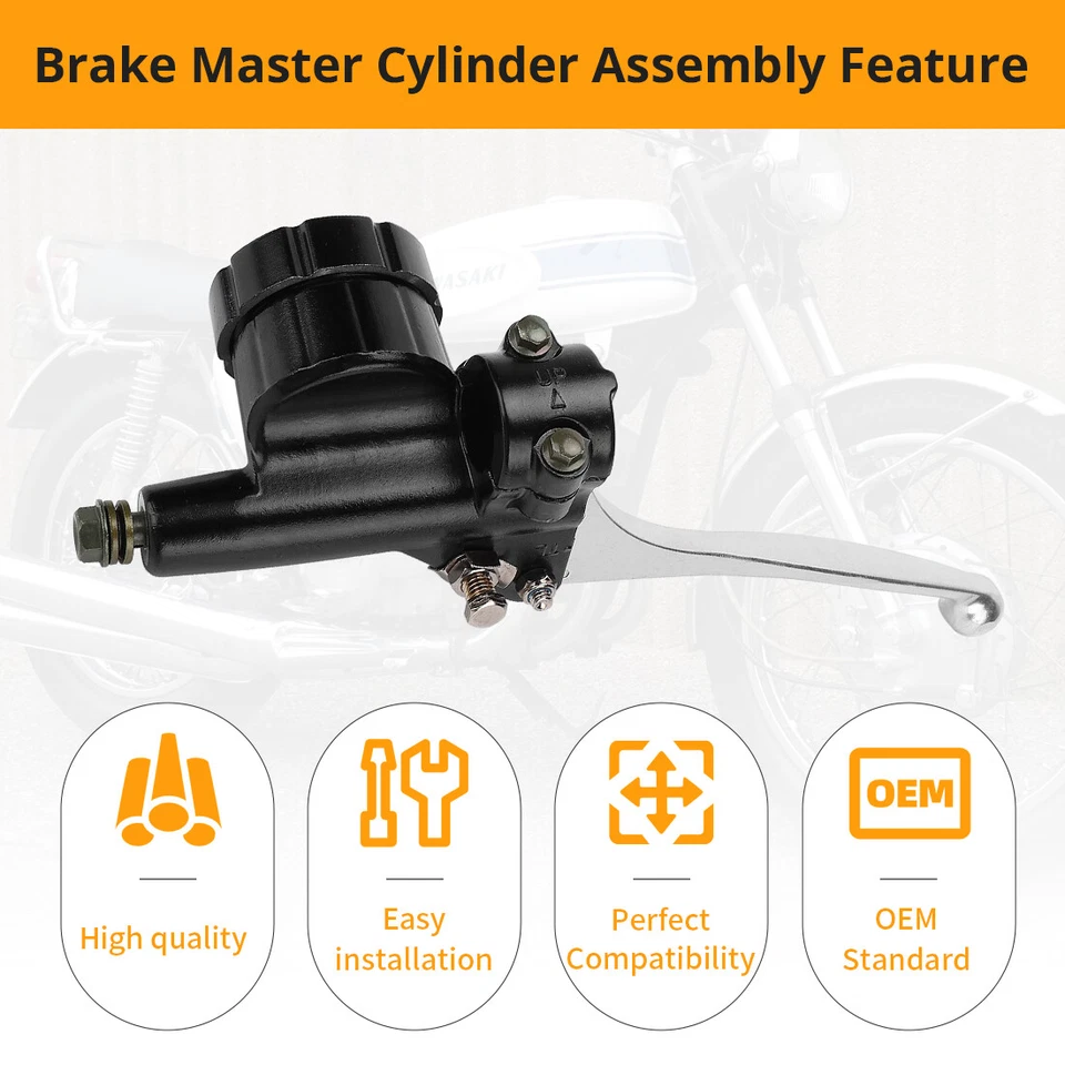 Cilindro maestro de freno delantero de 14,3 mm para Kawasaki KZ400 KZ650 KZ750 KZ900 KZ1000 Foto 4 de 4