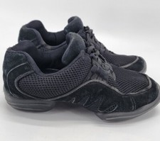 Balera Unisex Suede Mesh Split Toe Dance Sneakers Black Jazz Hip Hop Sz 7AD M