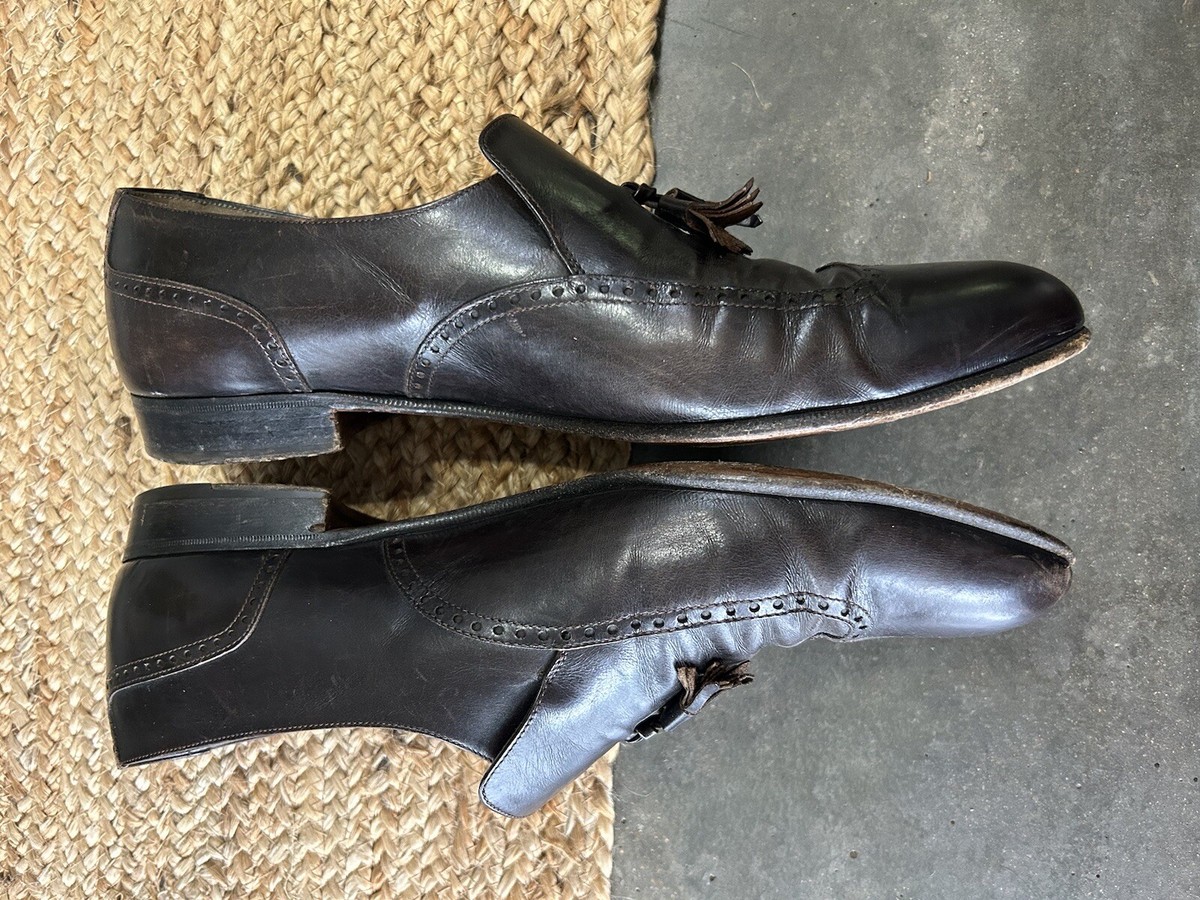 Salvatore Ferragamo Studio Black Leather Tassel Loafers Men’s 8.5 EE Salvatore Ferragamo Studio Mens Dark Brown Tassel Loafers  main image 2