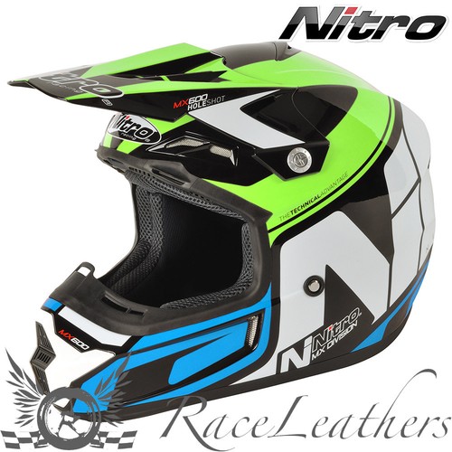 CASCO TODOTERRENO NITRO MX600 HOESHOT VERDE NEGRO MX ROAD LEGAL MOTOCROSS | eBay