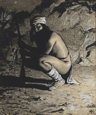 Apache Native American Art Print by Maynard Dixon - 1905 Western American Art