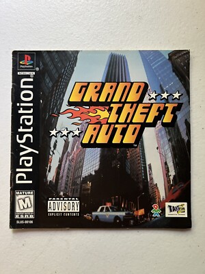 Grand Theft Auto Playstation Manual ONLY Black Label Sony Ps1 1998 Take 2