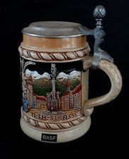 Vintage King Germany stoneware beer stein bierkrug Insbruck BASF 6.75 inches