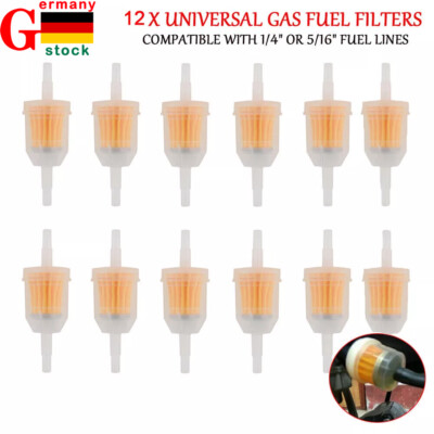 12x Universal 6-8mm Benzinfilter Kraftstofffilter für Motorrad Moped Roller Auto