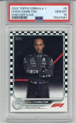 2022 TOPPS CHROME F1 CHECKER FLAG LEWIS HAMILTON CARD PSA 10 LOW POP VERY  RARE | eBay