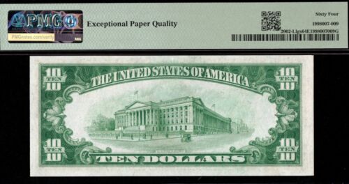 1928B $10 L.G.S L23275822A P.M.G #64Q - Picture 2 of 3