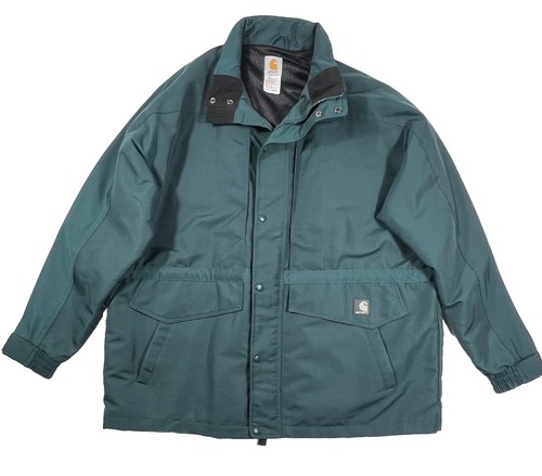 VTG CARHARTT Mens XL Green Work Jacket C48 MLL Mesh Lined Outdoor Utility