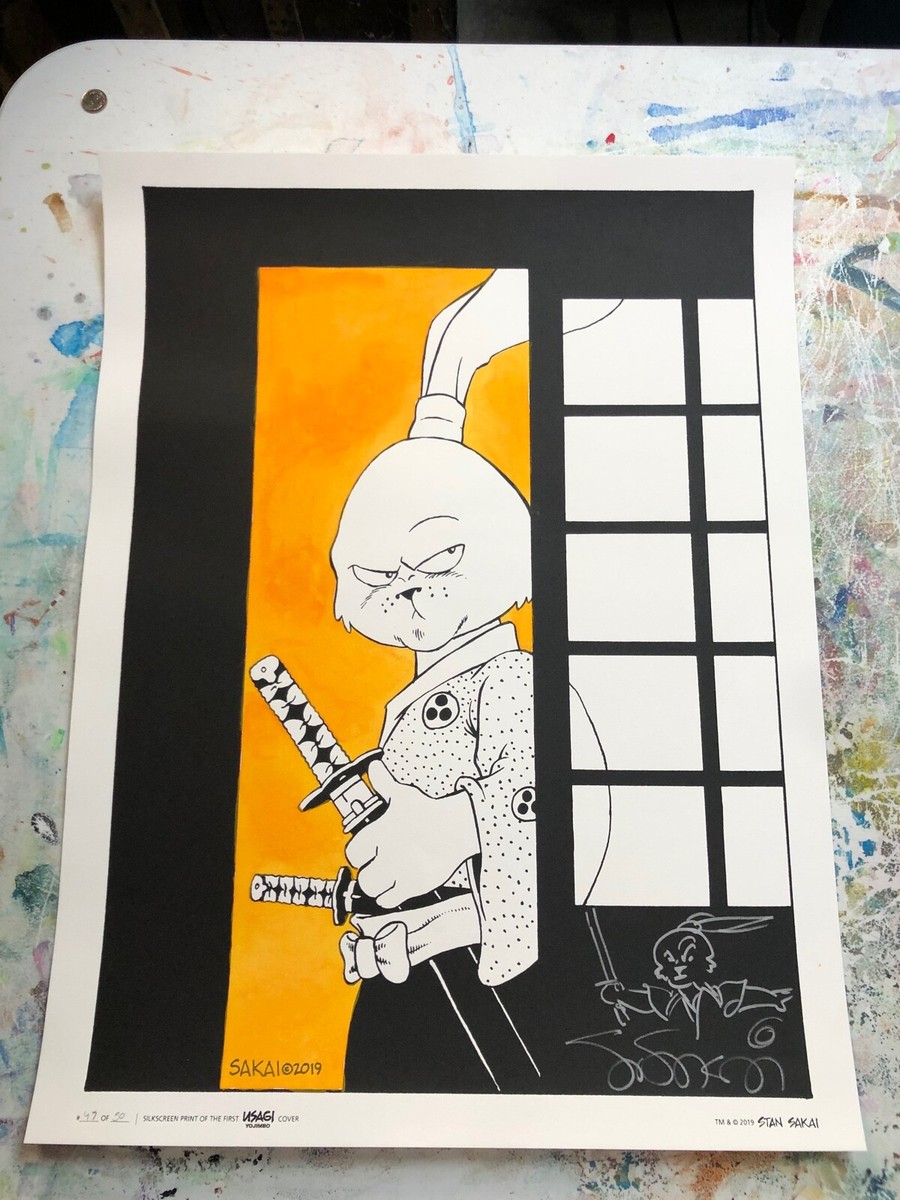 週刊Robi Albedo #2 Usagi Yojimbo Silkscreen Art Print Signed/Remarked by