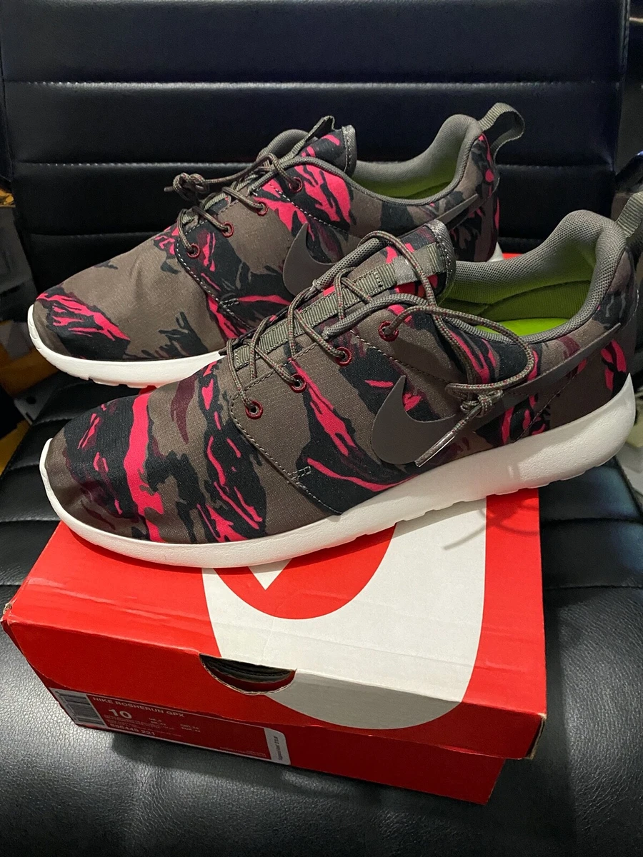 Verter Alojamiento Coche Nike Rosherun Roshe Run GPX Petra Brown Tiger Camo Sz 10 DS Dunk Pink | eBay