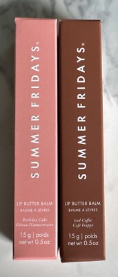 Summer Fridays Lip Butter Balm BIRTHDAY CAKE Limited Edition & Iced Coffee 15g