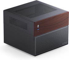 N4 Black NAS PC Case - Walnut Wood, 8-Bay, USB 3.2 Type-C, Micro ATX