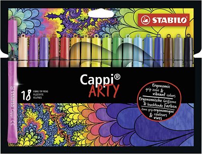 STABILO 168/18-1-20 Cappi ARTY Filzstifte - verschiedene Farben, Geldbörse mit 18