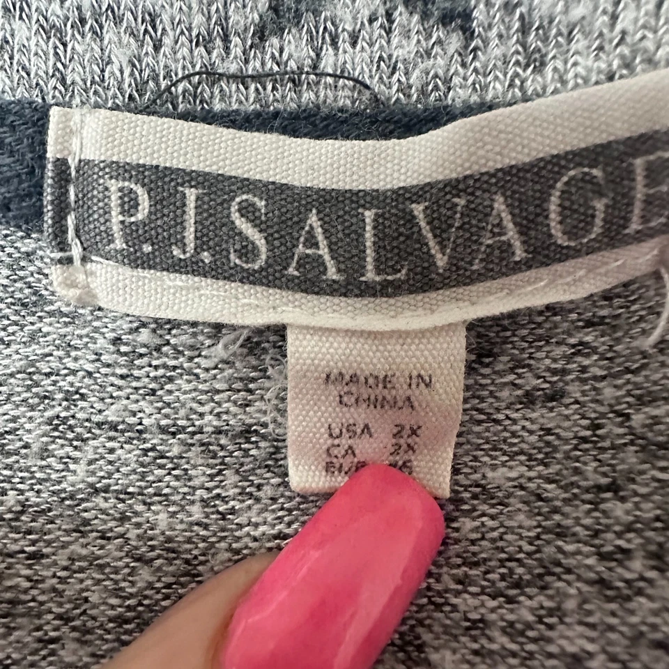 Conjunto de pijama PJ Salvage talla 2X gris estrellas ropa de dormir ligera jogger cómodo Foto 4 de 4
