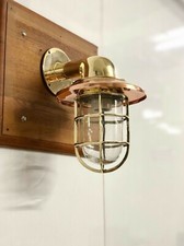 New Brass Bulkhead Light Nautical Wall Sconces Light With copper Shade