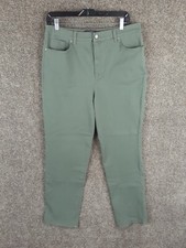 Gloria Vanderbilt Amanda Jeans Womens 16 Sage Green Straight High Rise Stretch
