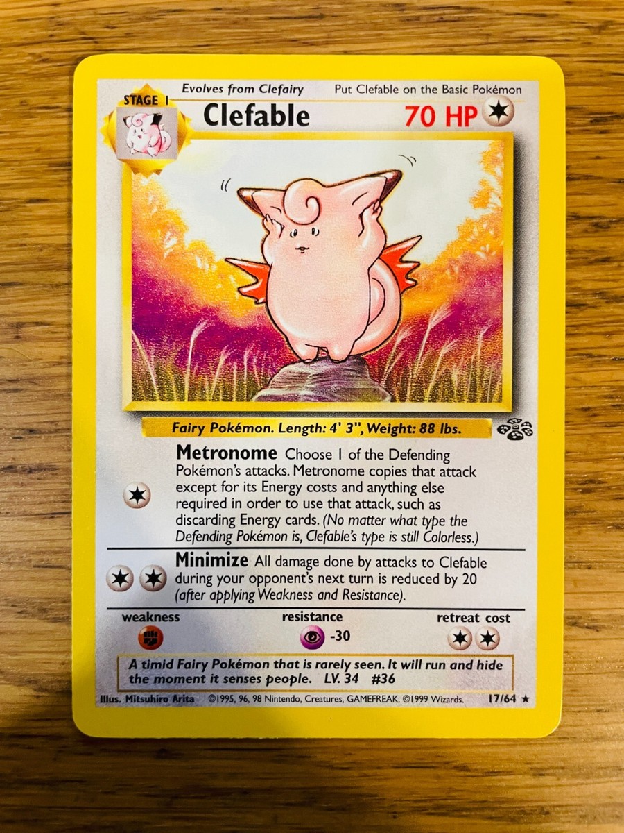 Clefable (17/64) Non Holo Jungle Set Rare Pokemon Card! FAST
