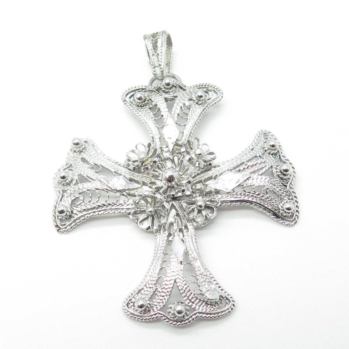 950 Silver Vintage Filigree Large Cross Pendant | eBay
