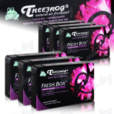 6 X TREE FROG BLACK MUSK NATURAL EXTREME CAR AIR FRESHENER FRESH BOX UNIVERSAL