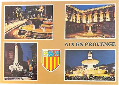 Aix En Provence, France, vintage postcard