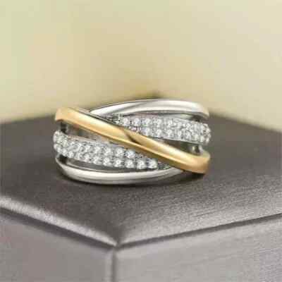 2.00Ct Round Cut Simulated Diamond Anniversary Band Ring In 925 Sterling Silver