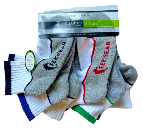 TEK GEAR Youth Sport Socks 18-Pair Bundle (1/4 and Crew) Youth Shoe Sz 9-3.5 NEW - Picture 3 of 17
