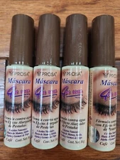4 PROSA MASCARA RIMEL 4 IN 1 WATERPROOF EXTEND & GIVE VOLUMEN COFFEE COLOR MEXIC