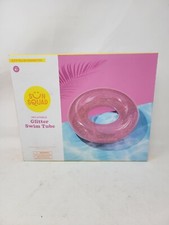 Sun Squad Pink Glitter Tube Inflatable Pool Swim Tube Float 36" NEW Adult